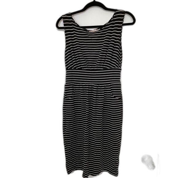 Fighting Eel White and Black Striped Dress with Pockets Size SMALL - Picture 1 of 8